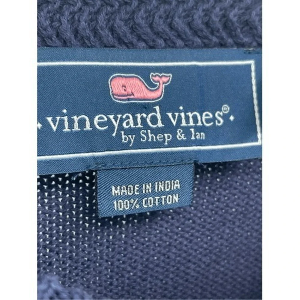 Vineyard Vines Sweater Grandpa Men XS Fair Isle Crewneck Long Sleeve Navy‎ Blue